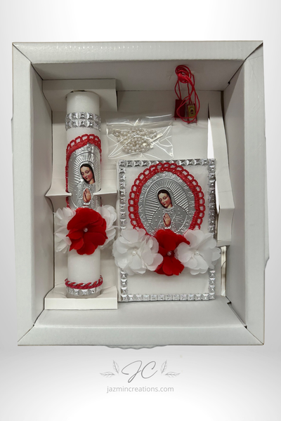 Confirmation Candle Set – White and Red