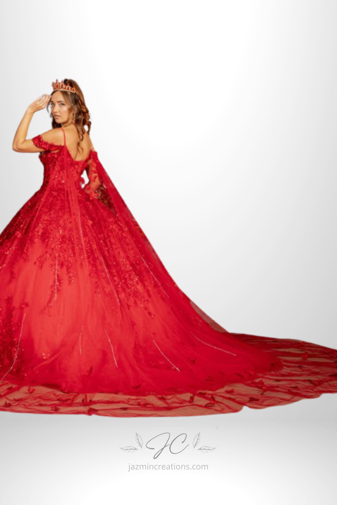 Embellished Off-Shoulder Quinceanera Ball Gown with Butterfly Details