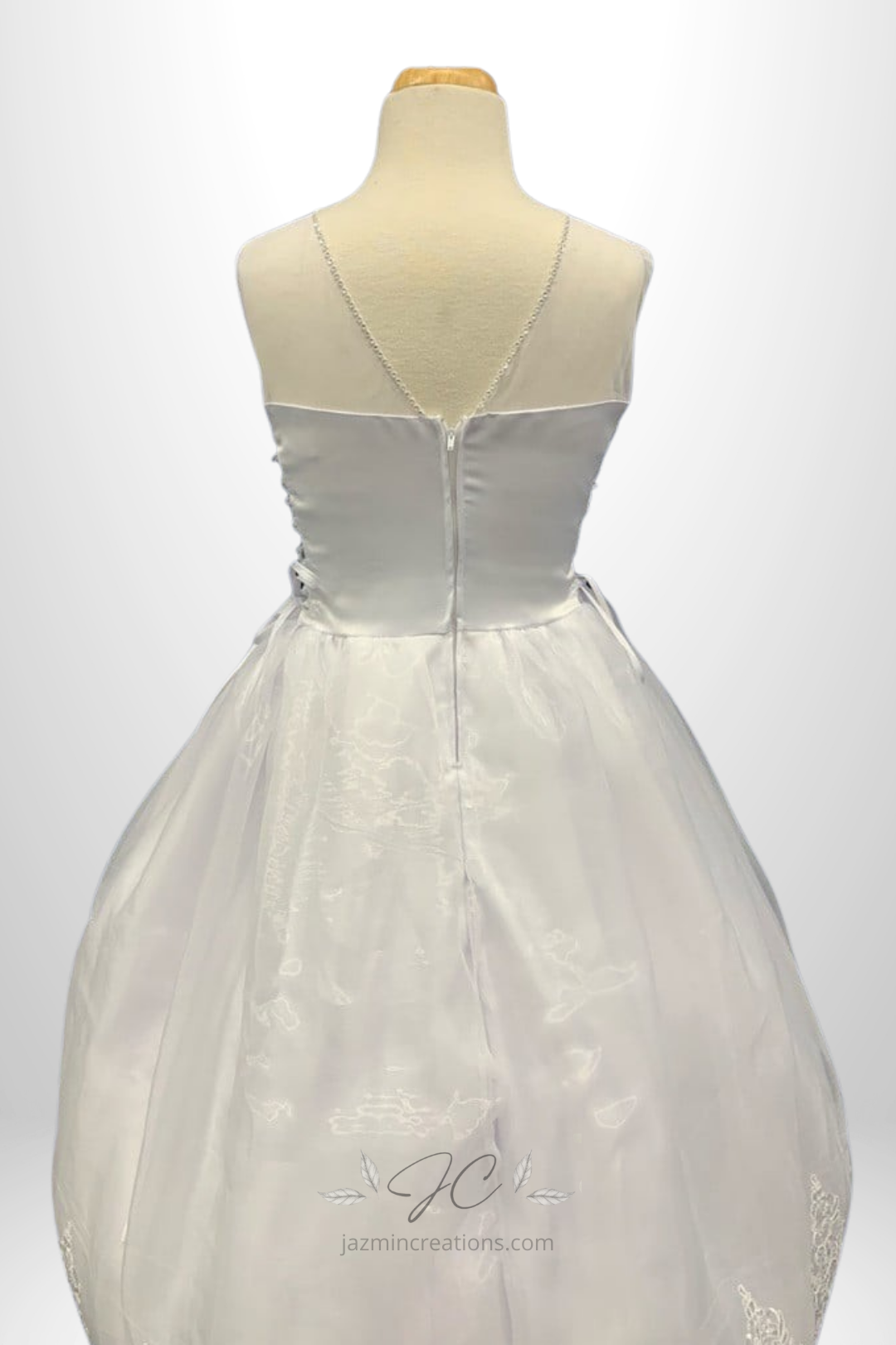 Girls White Embroidered Communion Dress with Cape