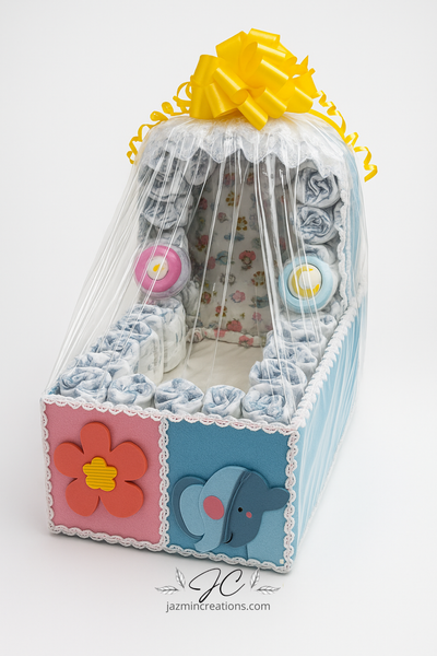 Gender Reveal / Baby Shower Diaper Crib Gift