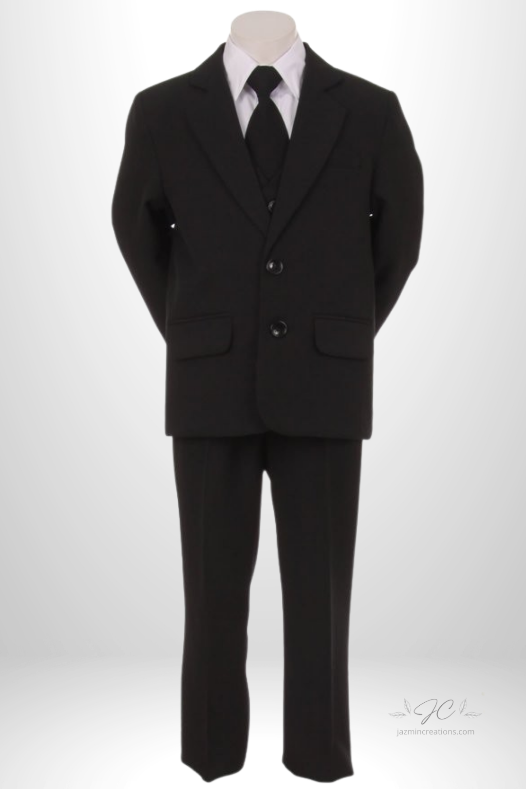 Boys Classic Five-Piece Formal Suit with Tie
