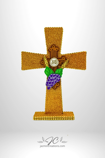 Golden Cross with Eucharistic Details