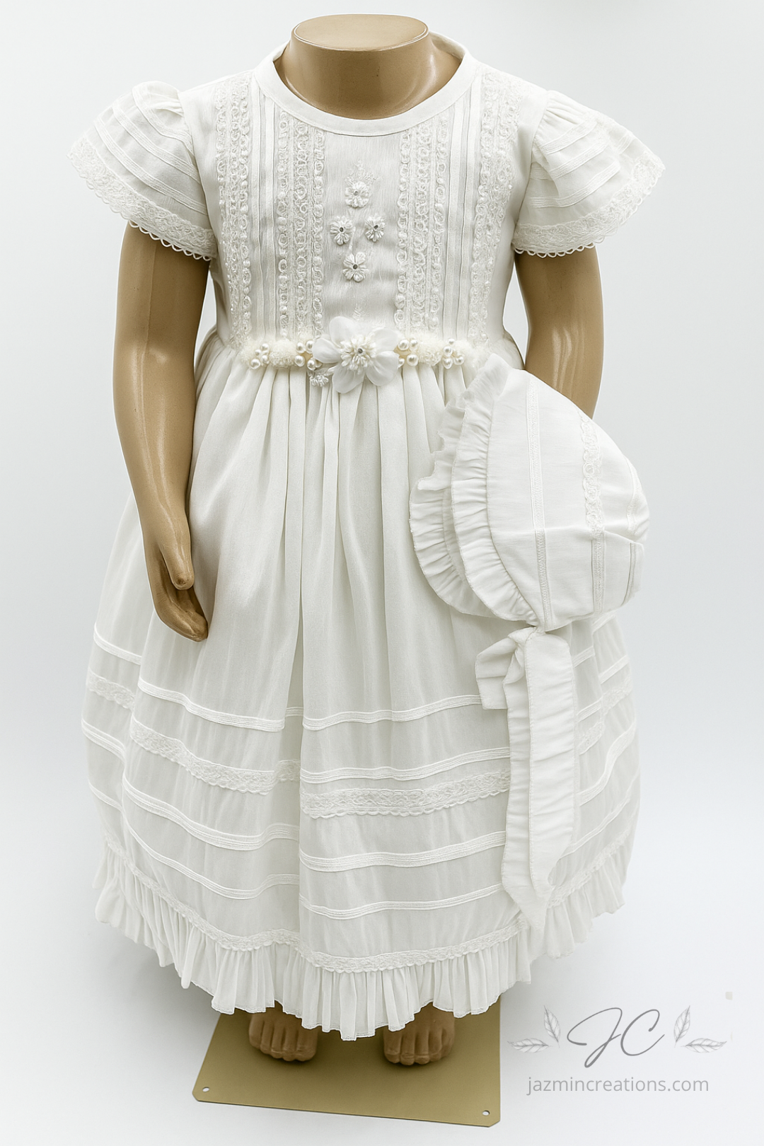 Baby Baptism Dress with Bonnet