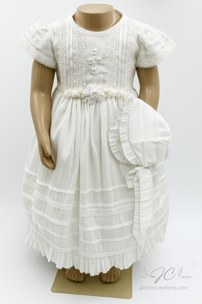 Baby Baptism Dress with Bonnet
