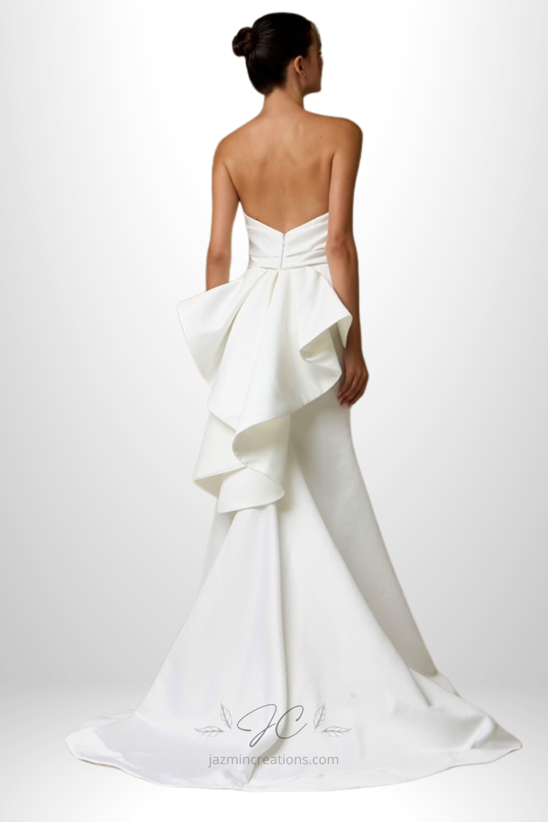 Strapless Sweetheart Pleated Top Wedding Gown