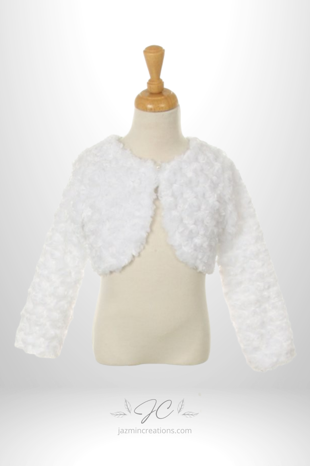 Swirl Pattern Faux Fur Long Sleeve Bolero