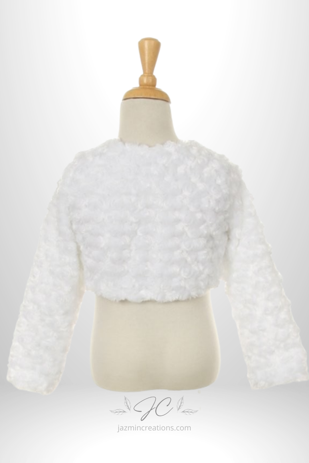 Swirl Pattern Faux Fur Long Sleeve Bolero