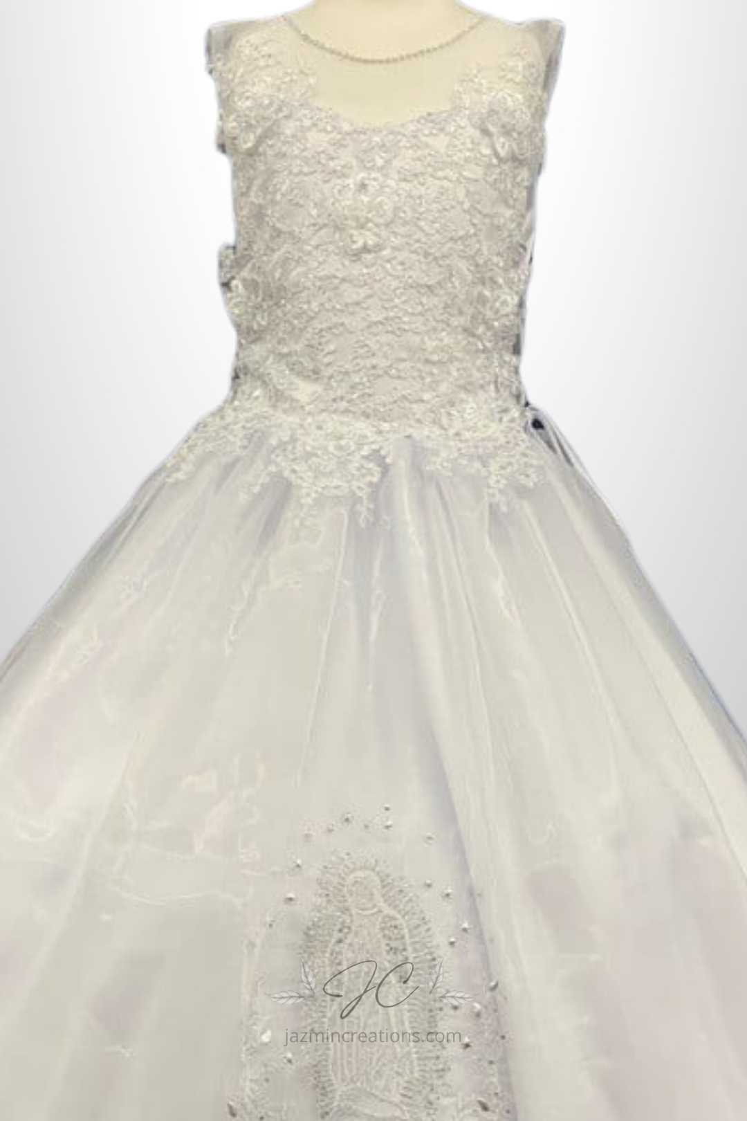 Girls Communion Dress with Virgen Mary Embroidery and Cape