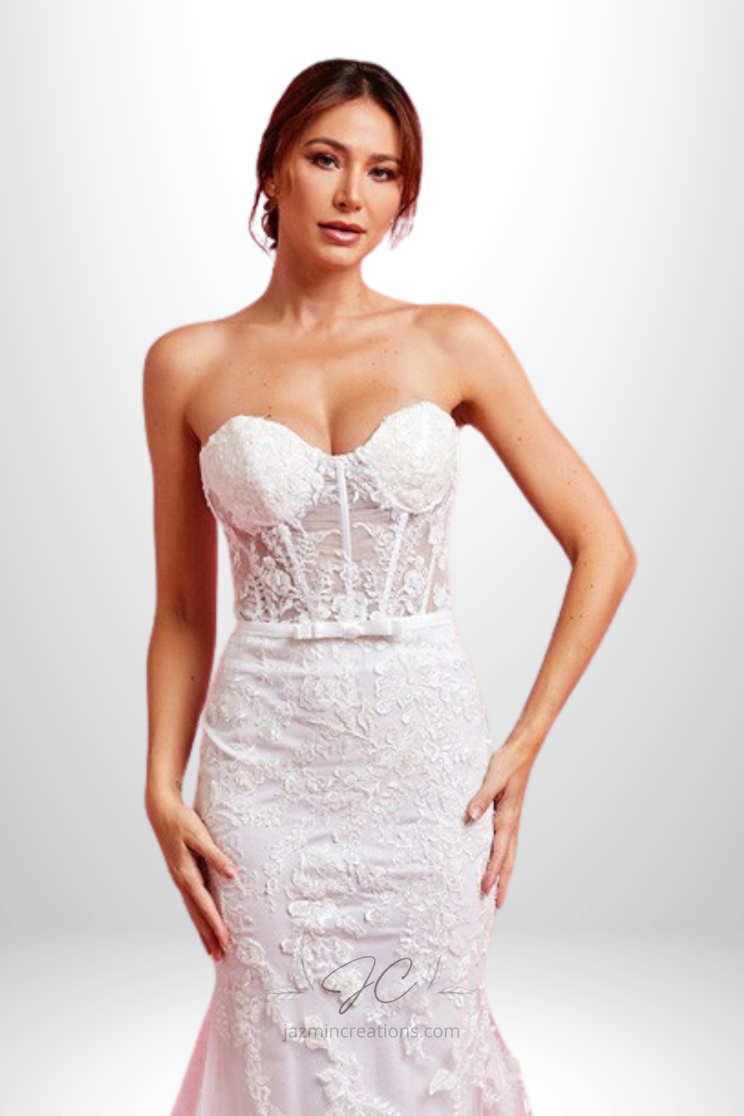 Strapless Sweetheart Neck Cape Wedding Dress