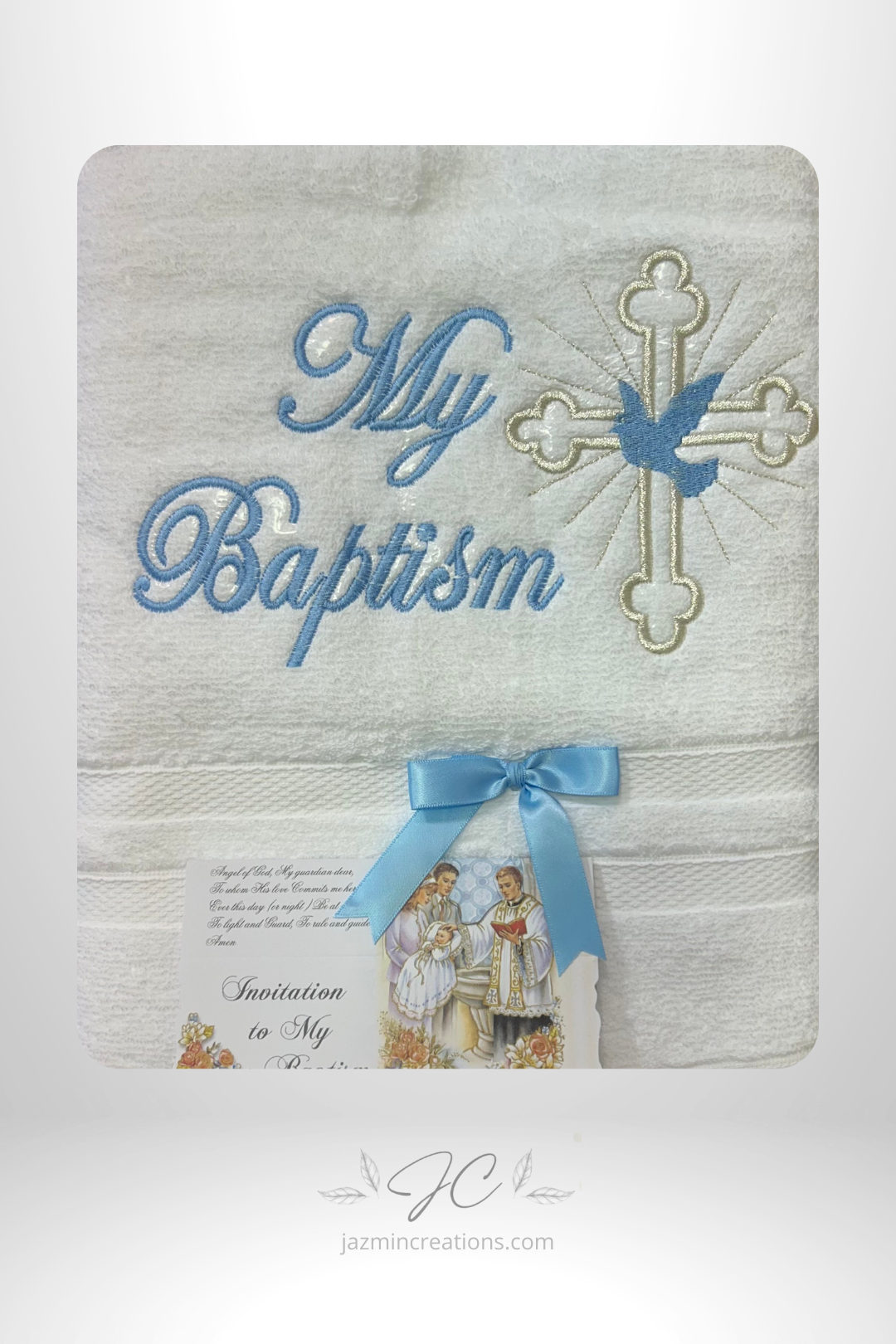 Baptism Towel with Embroidery “My Baptism”