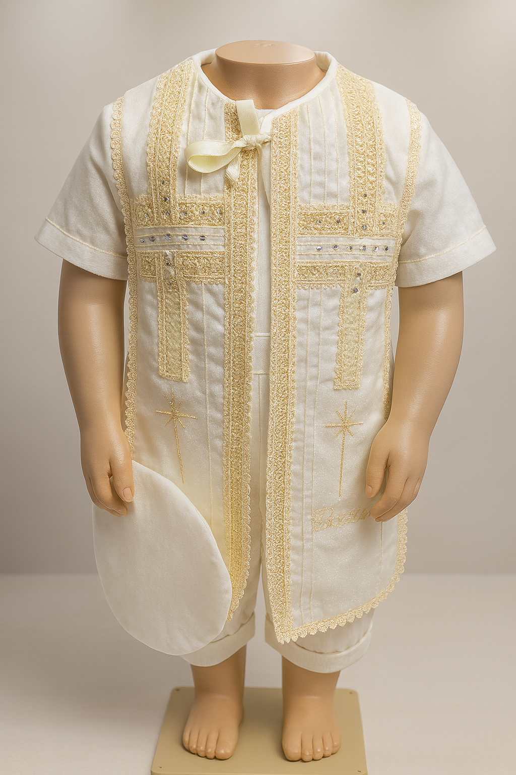 Ivory Baptism Outfit, sparkling accents