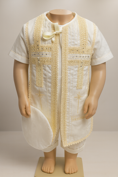 Ivory Baptism Outfit, sparkling accents