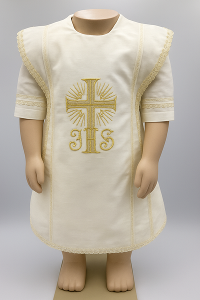 Ivory Baptism Outfit with Golden Cross