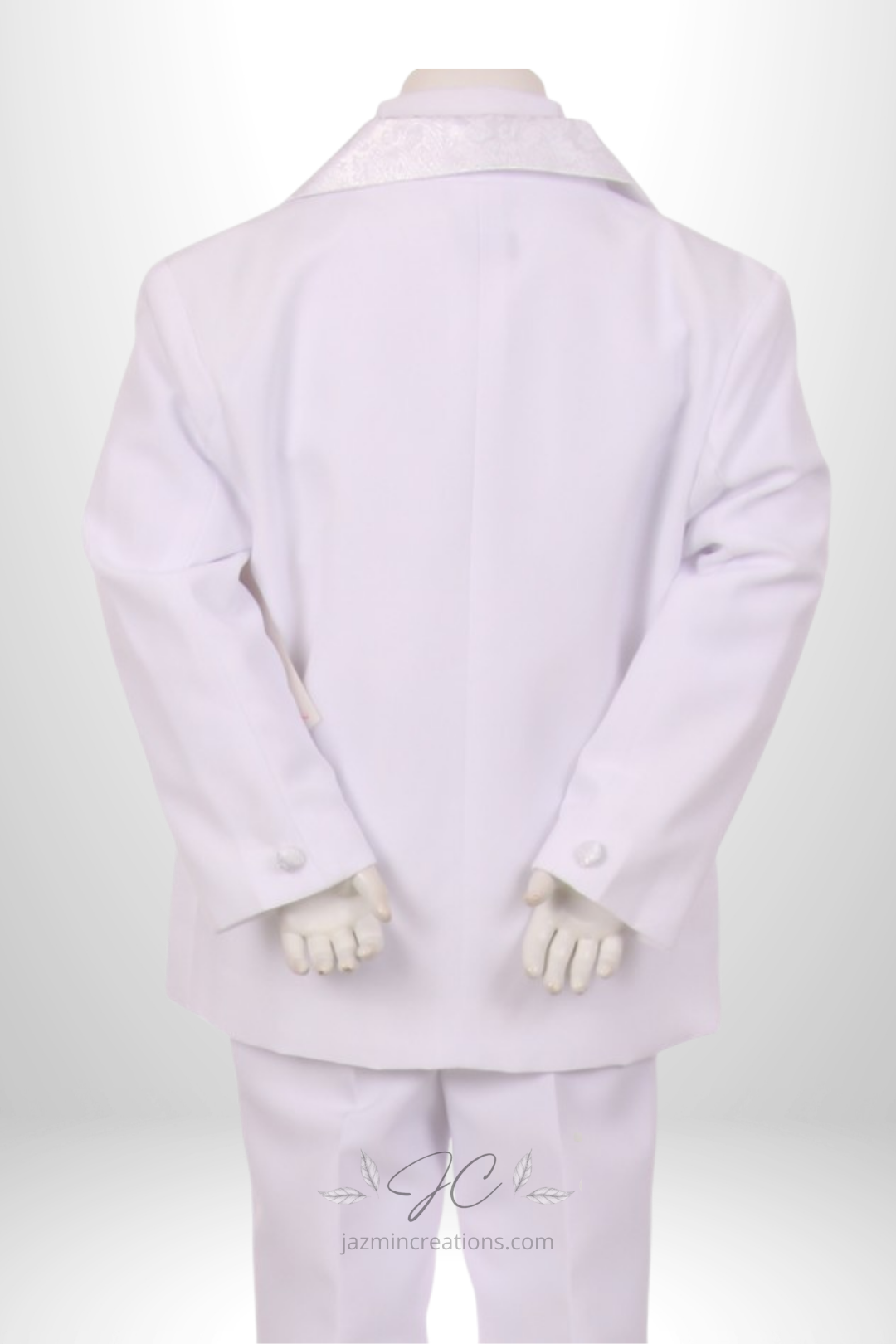 Boys One-Button Tuxedo with Brocade Vest and Bow Tie