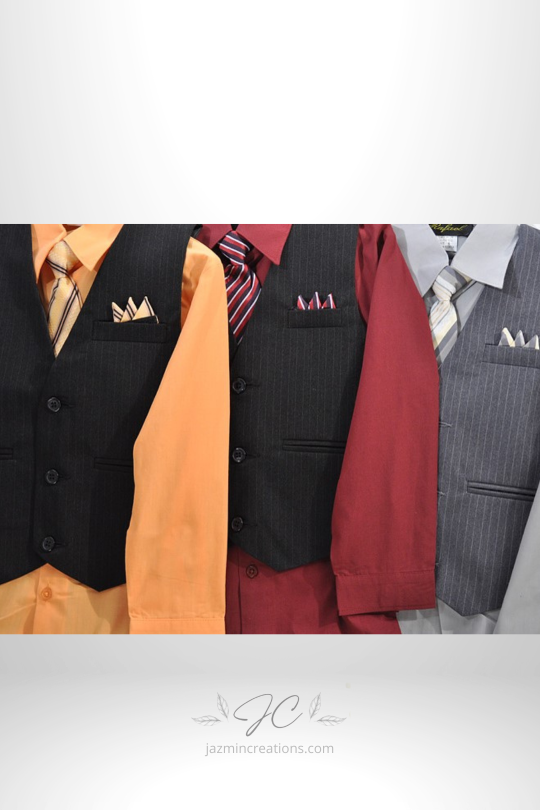 Boys Four-Piece Pinstripe Suit with Shirt, Vest, and Tie
