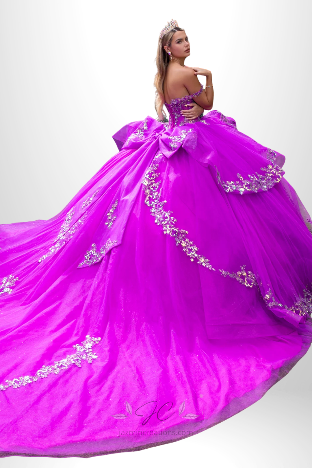 Royal Amethyst Off Shoulder Quince Ball Gown