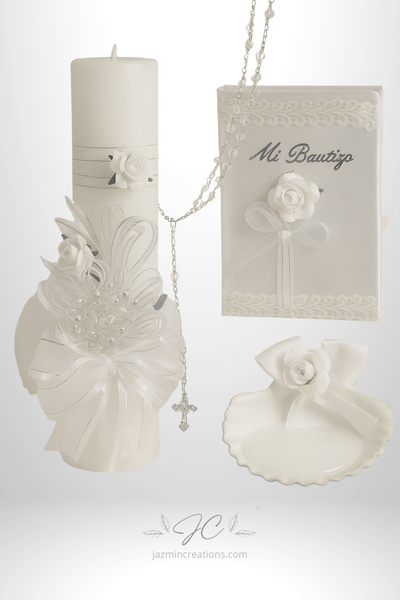 Baptism Candle and Accessories Set