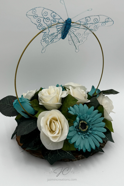 Butterfly & Rose Floral Arrangement