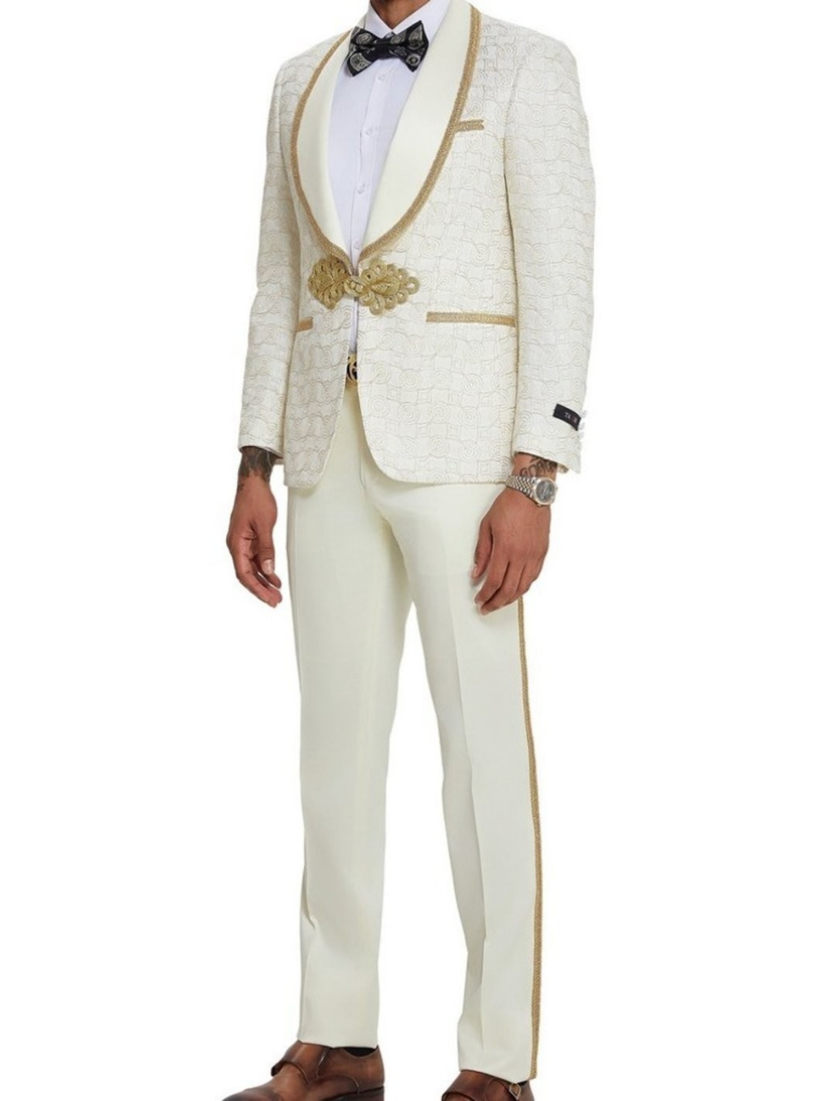 Men’s 2-Piece Skinny Fit Swirl Textured Suit