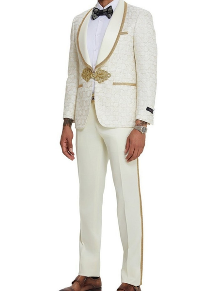 Men’s 2-Piece Skinny Fit Swirl Textured Suit
