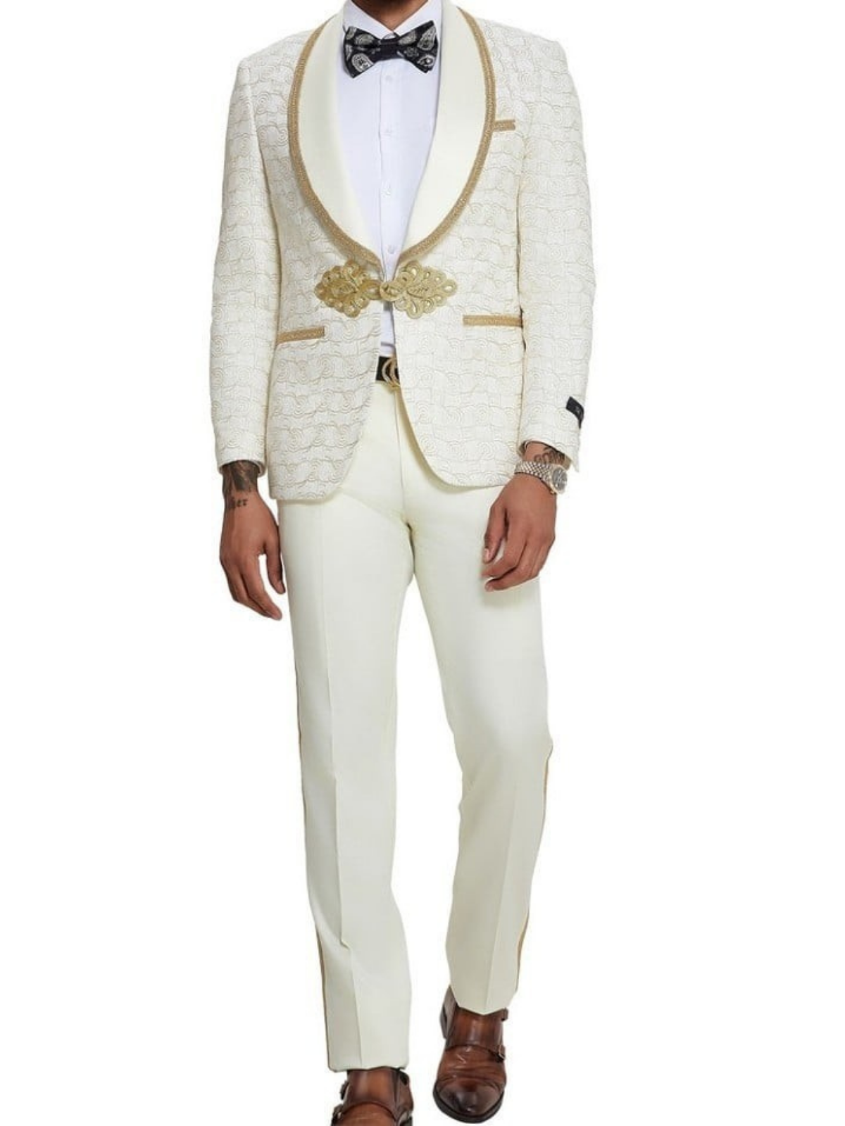 Men’s 2-Piece Skinny Fit Swirl Textured Suit